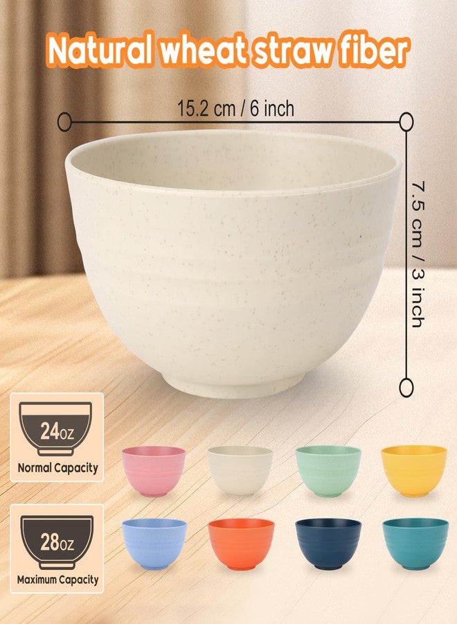 UUGLAM Unbreakable Cereal Bowls Set of 8, 26 Oz Wheat Straw Bowl Sets, Microwave & Dishwasher Safe Bowls for Kitchen, Reusable Plastic Bowl for Soup, Salad, Rice, Snack, BPA Free, Multicolor - Image 2