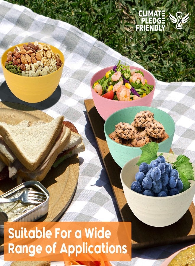 UUGLAM Unbreakable Cereal Bowls Set of 8, 26 Oz Wheat Straw Bowl Sets, Microwave & Dishwasher Safe Bowls for Kitchen, Reusable Plastic Bowl for Soup, Salad, Rice, Snack, BPA Free, Multicolor - Image 4