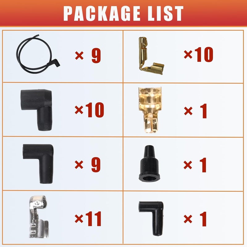 RLP مجموعة أسلاك شمعات الإشعال العالمية RLP HEI بقطر 8 مم مع غلاف سيليكون أسود وأحذية بزاوية 90 درجة - Image 5