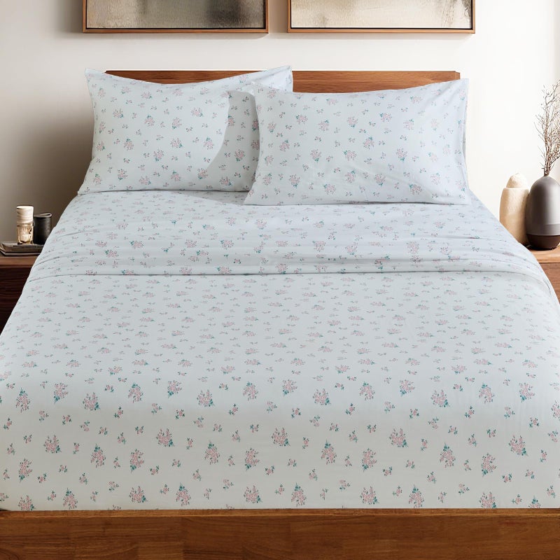 HYPREST 100% Cotton Sheets Queen - Deep Pocket Queen Sheets Ditsy Floral Patterned Crispy Percale Queen Sheets Soft Breathable Durable - Image 2