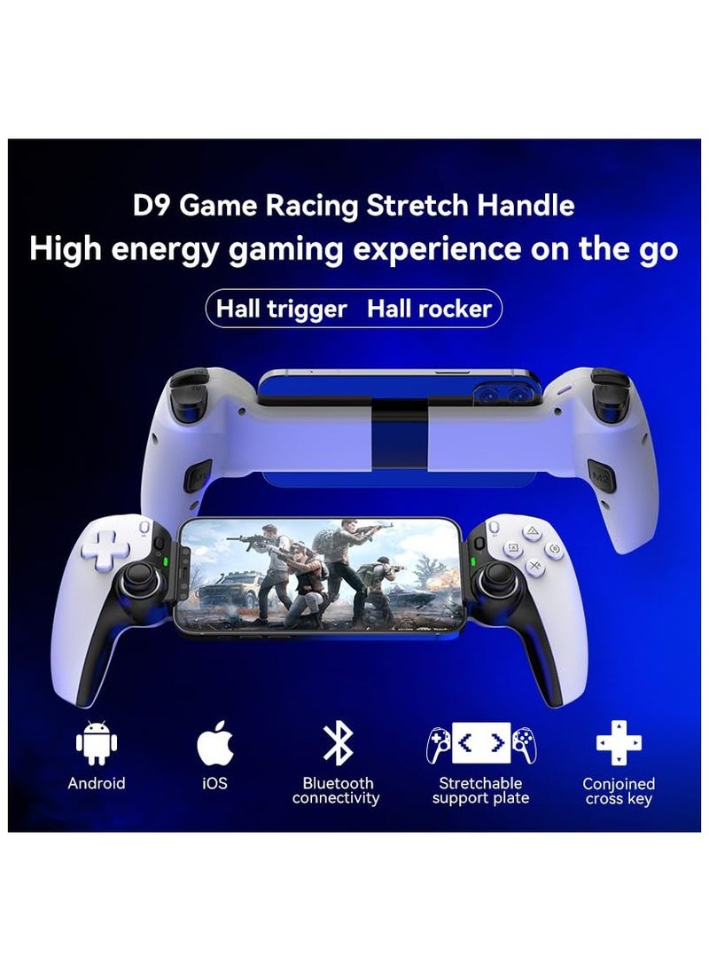 Generic - D9 Game Controller for iPhone iPad mini iOS MFi Android, Phone Tablet Wireless Gaming Controller Bluetooth Gamepad for PC Switch Xbox PS4 (not PS5), Hall Effects Joysticks with Linear Trigger - Image 1