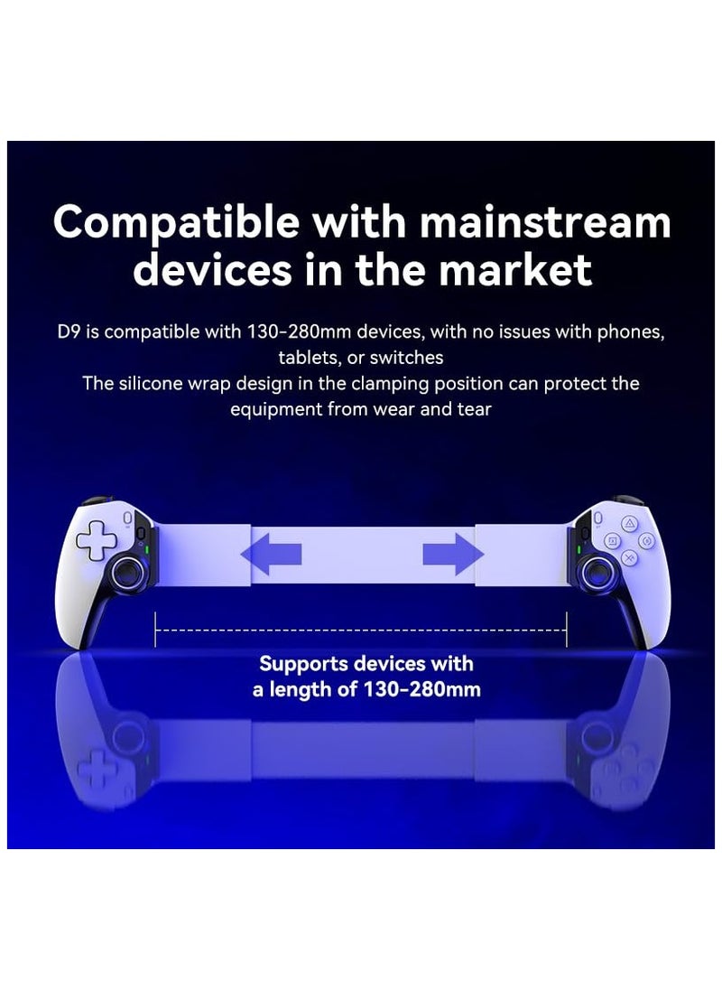 Generic - D9 Game Controller for iPhone iPad mini iOS MFi Android, Phone Tablet Wireless Gaming Controller Bluetooth Gamepad for PC Switch Xbox PS4 (not PS5), Hall Effects Joysticks with Linear Trigger - Image 1