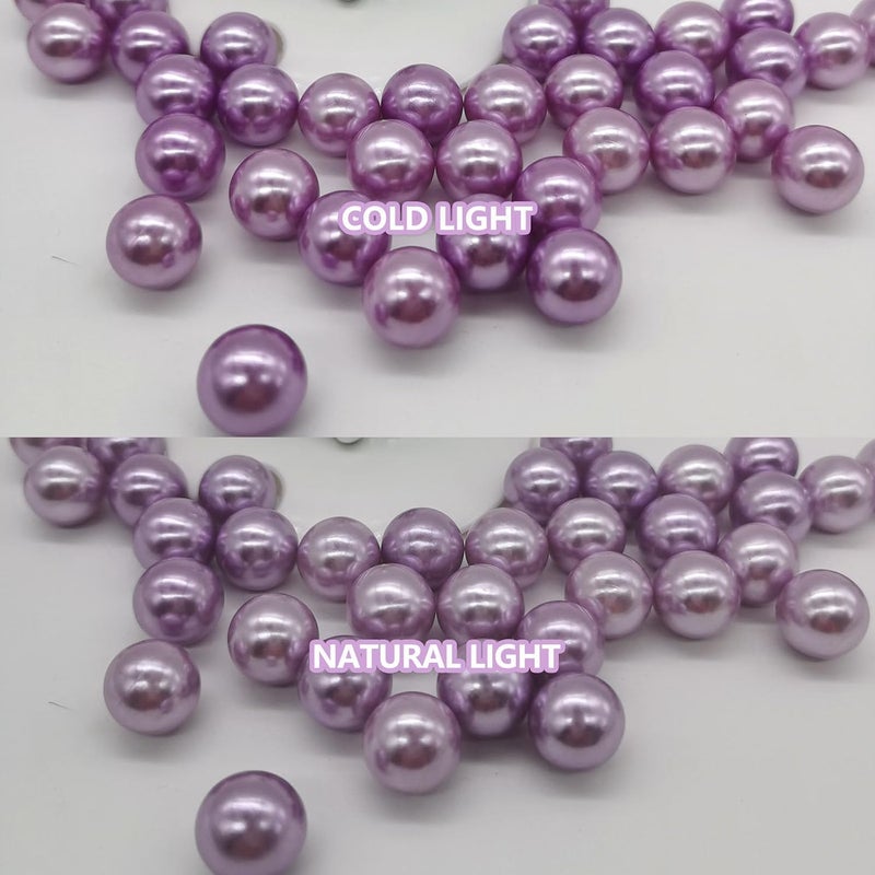 ZEBMOON 100PCS Light Purple Floating Pearls, Light Purple Marbles for Vases, Floating Beads for Centerpiece Vases, Vase Filler Faux Pearls, No Holes Filler Beads for Party Wedding Table Decor, 14/20/30mm - Image 3