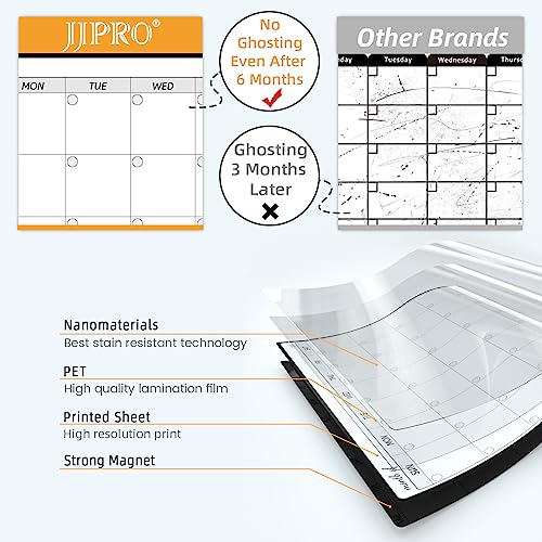 JJPRO Magnetic Monthly Calendar Whiteboard Set for Fridge-Monthly Planning Board and Two Bonus Dry Erase Grocery Board&Weekly Menu Board-Meal Planner Whiteboard/to-Do List-6 Markers - Image 3
