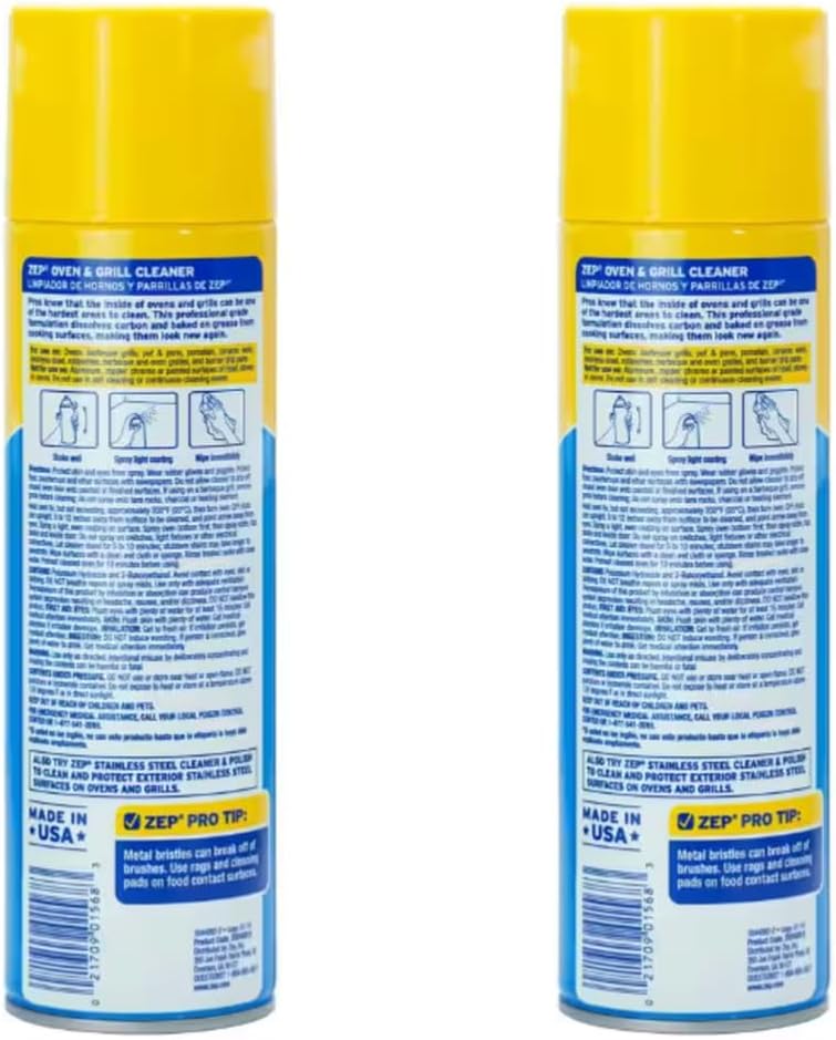 Zep HeavyDuty Oven and Grill Cleaner 19 oz Case of 2 ZUOVGR19 Dissolves Grease on Contact on Burners Grates and Drip Pans - Image 2