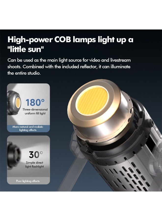 FlashHawk 300W COB Video Light with Standard Reflector and Remote Control - Metal Body, High CRI>96, Adjustable Color Temperature 2800K-6800K 360° Rotating for Live Streaming and Photography - Image 3