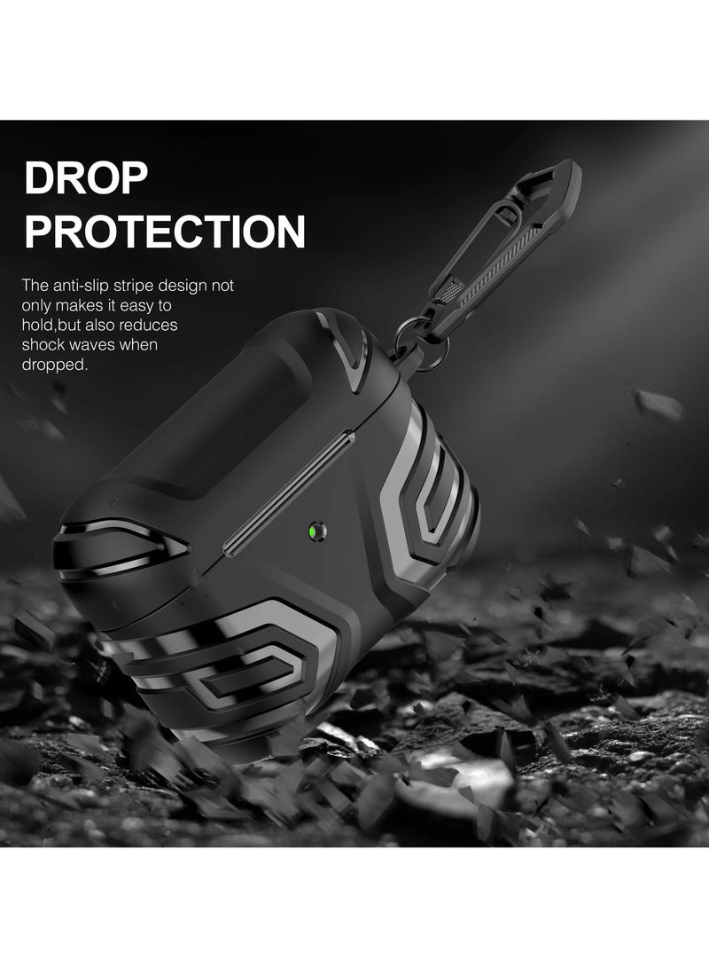 CoomBe TPU Rugged Armor Case Soft Shockproof Wireless Earbuds Case with Carabiner Headphone Cover for Airpods Pro 3 Earphone - Image 4