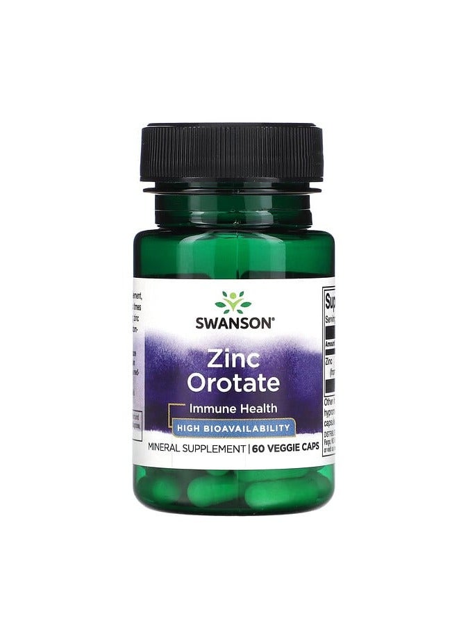 SWANSON Zinc Orotate, 60 Veggie Caps