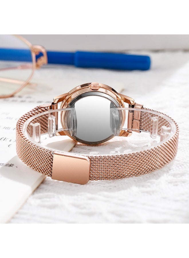 هالو كيتي ساعة Hello Kitty من سبائك الذهب الوردي للفتيات - ساعة يد كوارتز مقاومة للماء مع لمسات كريستالية لامعة، وتصميم ميناء على شكل قطة لطيفة، هدية عصرية/للاستخدام الشخصي - Image 5