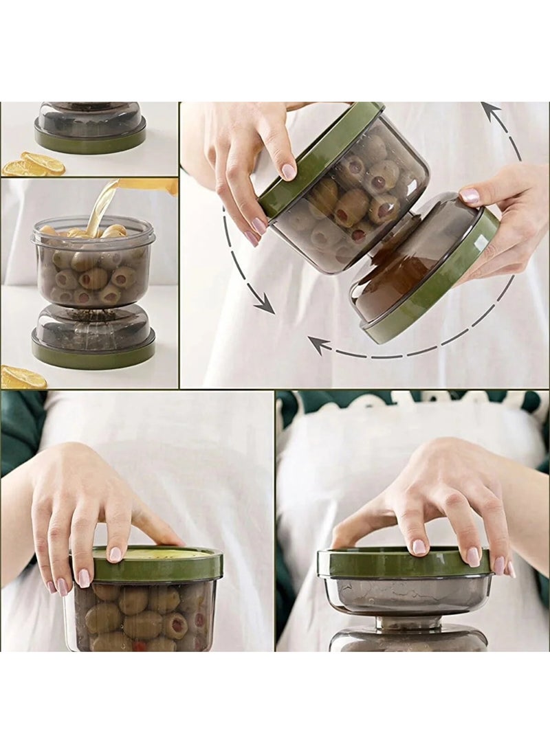 Tamu - Hourglass Olive and Pickle Storage Container Olive Pickle Jar with Transparent Strainer - Image 1