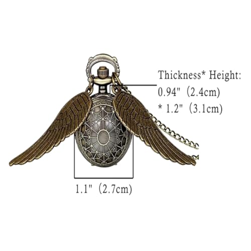 FowWelt Vintage Pocket Watch Metal Keychain Retro Clock for Gifting with Key Ring Anti-Rust - Snitch - Image 4