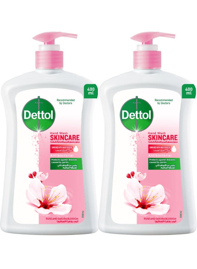 ديتول Skincare Liquid Handwash Pump - Rose & Sakura Blossom Scent- Pack Of 2 Pieces (35% Off) 400 ml pink 400ml - Image 1