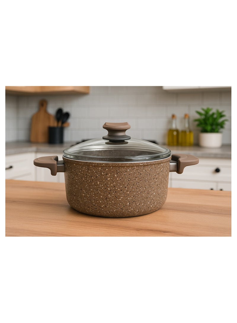 او ام اس OMS 3110 – كسرولة جرانيت  24 سم غير لاصقة. صنع في تركيا - Image 1