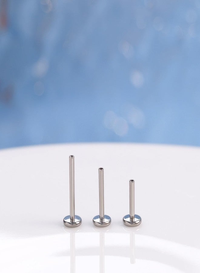 limerencia 16G/18G Hypoallergenic Internal Threaded Titanium Bar Post Replacement,Flat Back Stud Earrings Post Medusa Helix Couch Labret Bar for Women Men Sensitive Ears(A Pair) - Image 5