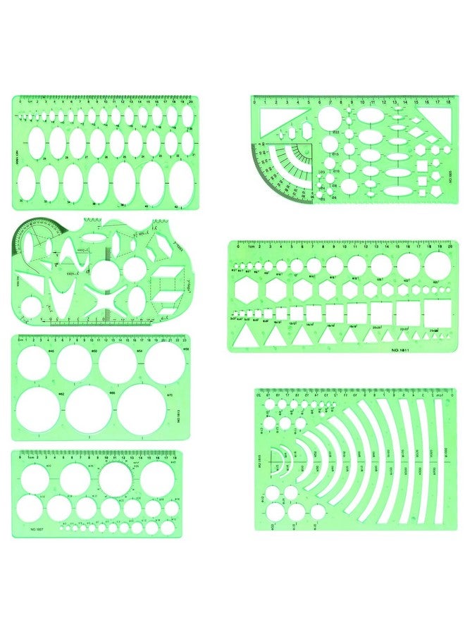 SenseYo 7 Pack Drawings Templates Stencil, Circle Template for Geometric Drawing Stencils, Plastic Clear Circle Stencils Architecture Supplies Drafting Tools for Office, Studying, Designing (7 pcs) - Image 1