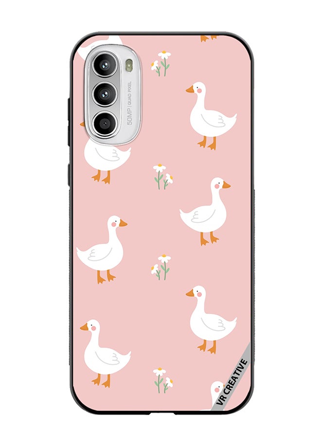 VR CREATIVE Protective Case Cover For Motorola Moto G82 Cute White Swan Goose Design Multicolour - Image 1
