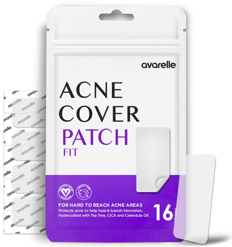 AVARELLE Acne Pimple Patch FIT Absorbing Hydrocolloid Spot Treatment with Tea Tree Oil Calendula Oil and Cica Certified Vegan Cruelty Free FIT  16 COUNT
