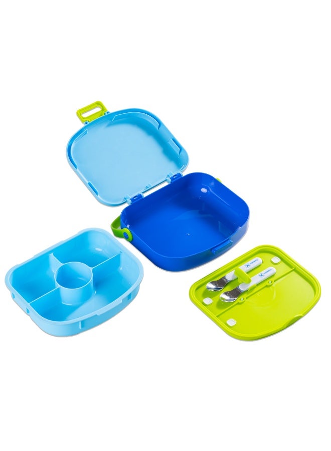 HYDROBREW صندوق غداء بنتو HYDROBREW 4 مقصورات مع مجموعة ملعقة وشوكة - كوبالت - Image 5