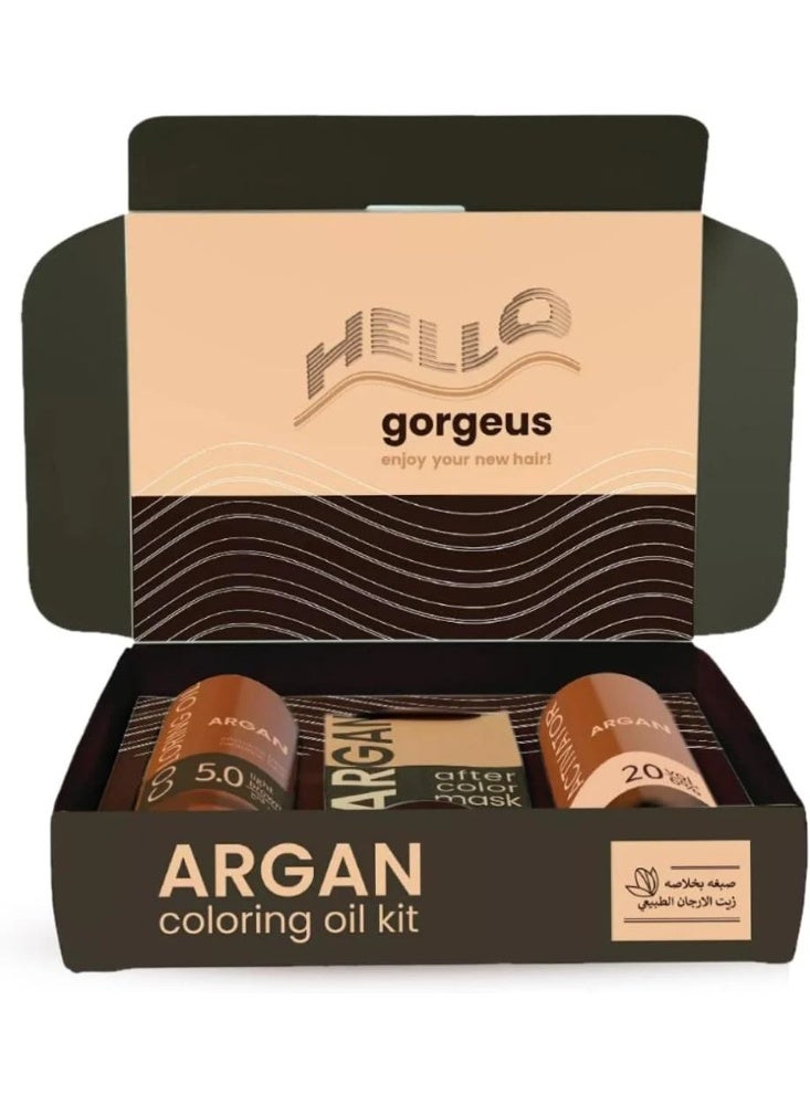 Argan Coloring Oil Kit Light Brown 5.0 75Ml - Image 3