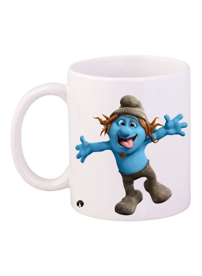 Trolls Printed Coffee Mug White/Blue/Grey 11ounce