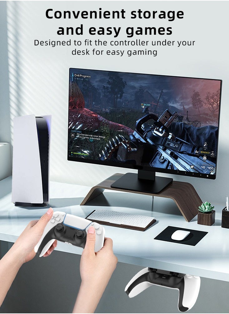 DATA FROG Under Desk Controller Stand, Gamepad Hanging Hanger Bracket, Sturdy And Durable Desk Mount Controller Holder, Gamepad Hook Holder For PS5 PS4 Controller Accessories, (1pc)  - Image 3