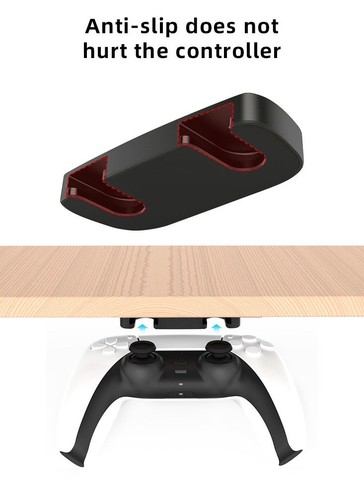DATA FROG Under Desk Controller Stand, Gamepad Hanging Hanger Bracket, Sturdy And Durable Desk Mount Controller Holder, Gamepad Hook Holder For PS5 PS4 Controller Accessories, (1pc)  - Image 4