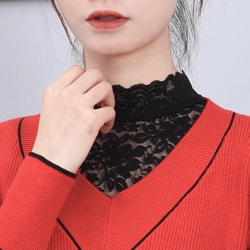False Collar Women'S All-Match False Collar Shirt Collar With Sweater 2022 New Lace Base Inner Lace - Image 1