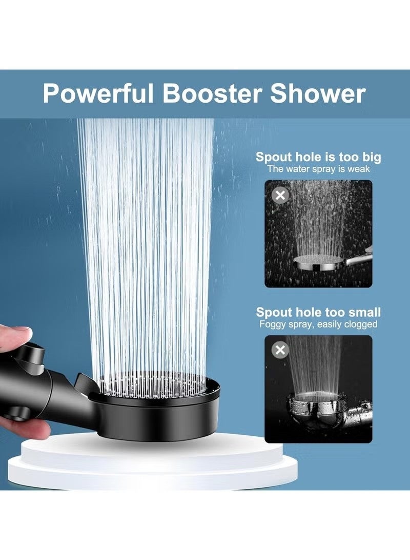 VIVP Shower Set, Complete Shower Set with 1.5M Hose & Modern Handheld Design, 5x9cm Shower Head, 8x12cm Holder, 5 Jet Types for Spa & Bathing - Image 3