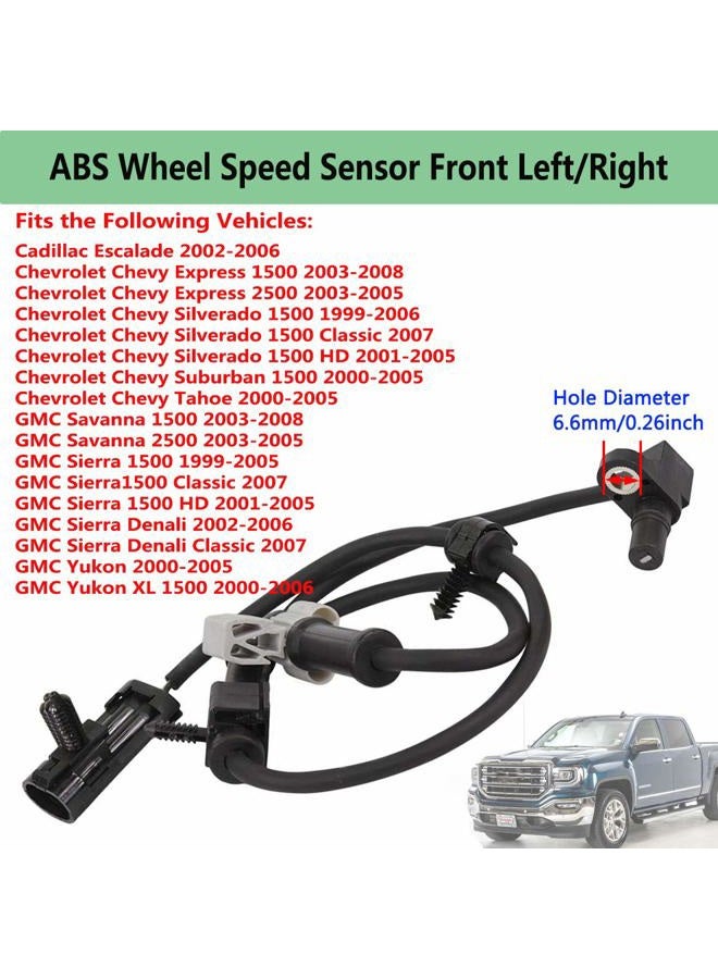 LIYYOO 19181873 ABS Wheel Speed Sensor Front Left/Right,Fit for Chevrolet Silverado Express Suburban Tahoe GMC Savanna Sierra Yukon XL Cadillac Escalade Replaces 15112379,ALS482,5S8361,970011 - Image 3