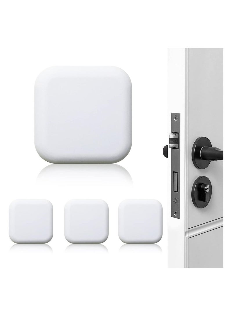 كابتن تيك 4 Pcs White Door Stoppers Wall Protector Buffer Guard Doorknob Door Handle Bumper Self Adhesive Silencer Soft Rubber Crash Pad for Home Office - Image 1