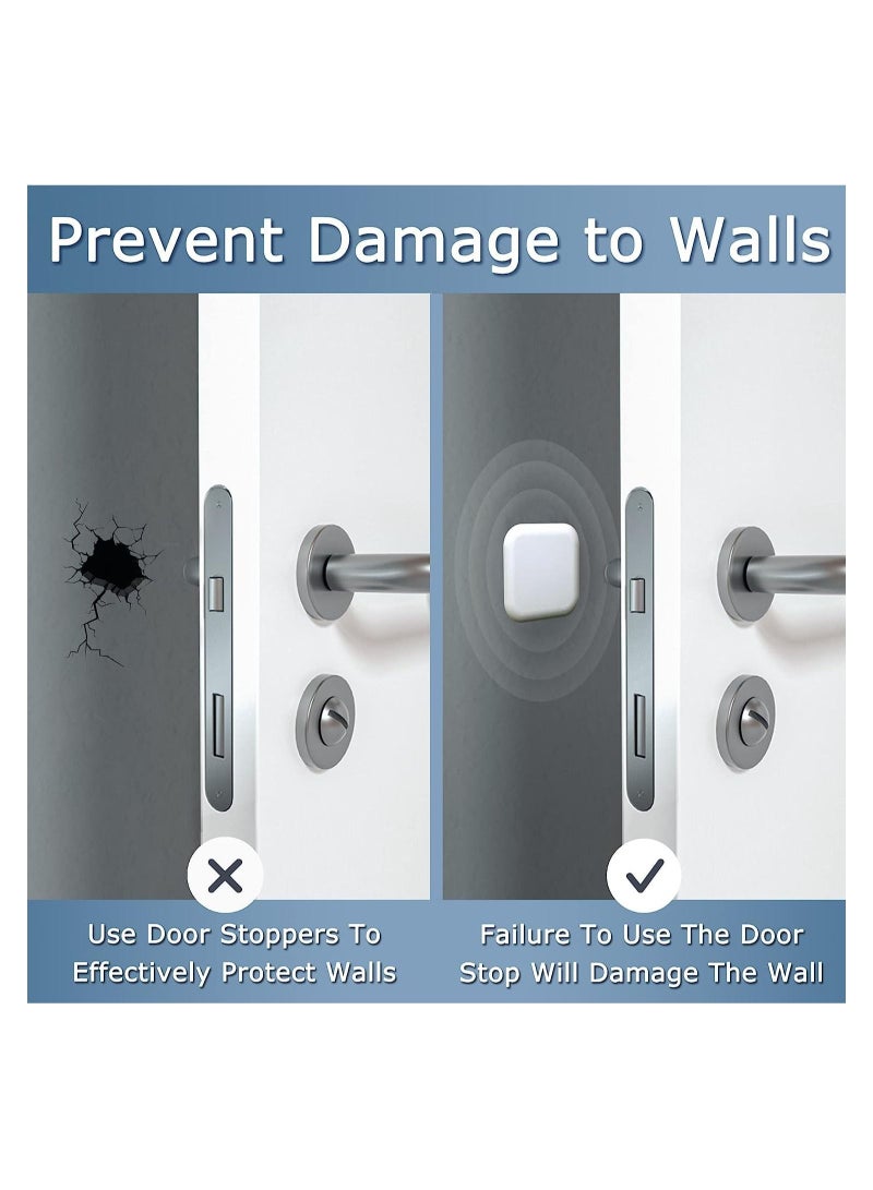 كابتن تيك 4 Pcs White Door Stoppers Wall Protector Buffer Guard Doorknob Door Handle Bumper Self Adhesive Silencer Soft Rubber Crash Pad for Home Office - Image 2