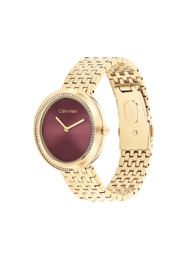 CALVIN KLEIN CALVIN KLEIN ROUND ANALOG WOMEN'S BRONZE CASE WATCH - 25100069  - Image 1