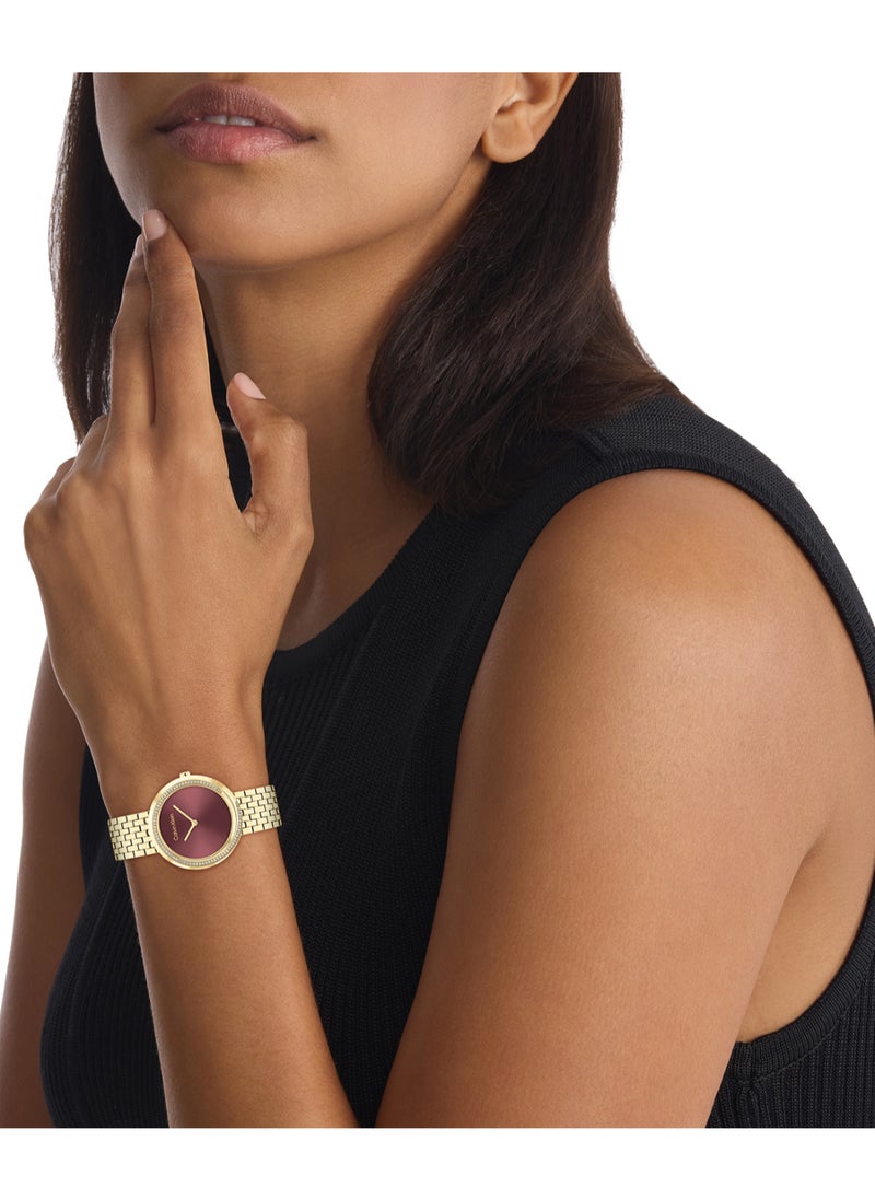 CALVIN KLEIN CALVIN KLEIN ROUND ANALOG WOMEN'S BRONZE CASE WATCH - 25100069  - Image 3