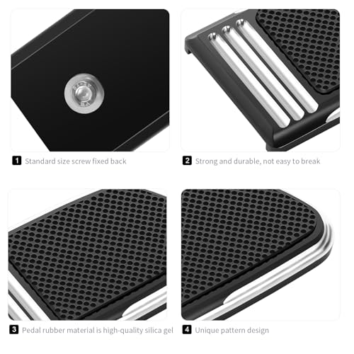 HEYOMOTOR Brake Pedal Pad Cover for Harley Touring, Road King, Street Glide (1980-2023), Softail FL Slim, Heritage, Fatboy (1986-2017), Dyna FLD (2012-2016) - Image 3