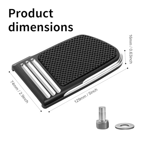 HEYOMOTOR Brake Pedal Pad Cover for Harley Touring, Road King, Street Glide (1980-2023), Softail FL Slim, Heritage, Fatboy (1986-2017), Dyna FLD (2012-2016) - Image 4