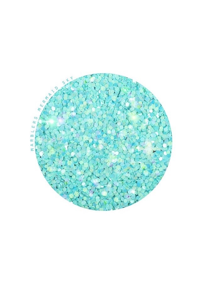 MARBLERS Mermaid Shaped Face & Body Glitter [Light Blue] 0.18oz (5g) | Chunky | Chopped | Flake | Non-Toxic | Vegan | Cruelty-Free | Festival, Rave & Party Makeup | Eye, Hair, Nail Polish, Eyeshadow  - Image 2