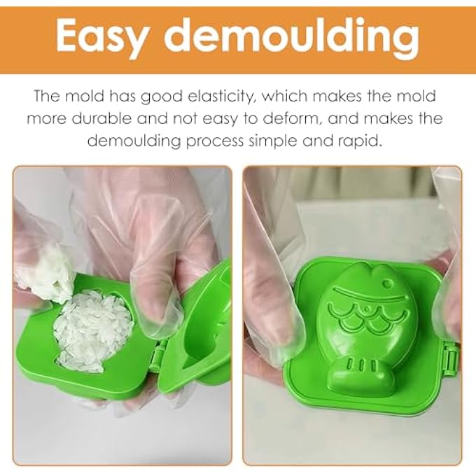 nalaina Animal Shaped Rice Mould Set  6Pcs Food Grade Pp Sushi Egg Ball Maker For Kids Lunch Box Diy Bento Decorating Tool With Cute Bear Rabbit Fish Designs Random Styles - Image 4