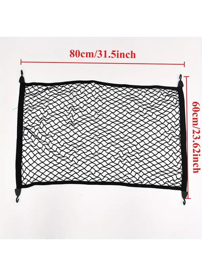 1pc Universal Fit Stretch Truck Bed Net Black High Elasticity Cargo Mesh For Trailers Polyester Tailgate Organizer Multi Purpose Load Use Secure Item Transport Practical Design Flexible Cargo Net Truck Bed Accessory - Image 3