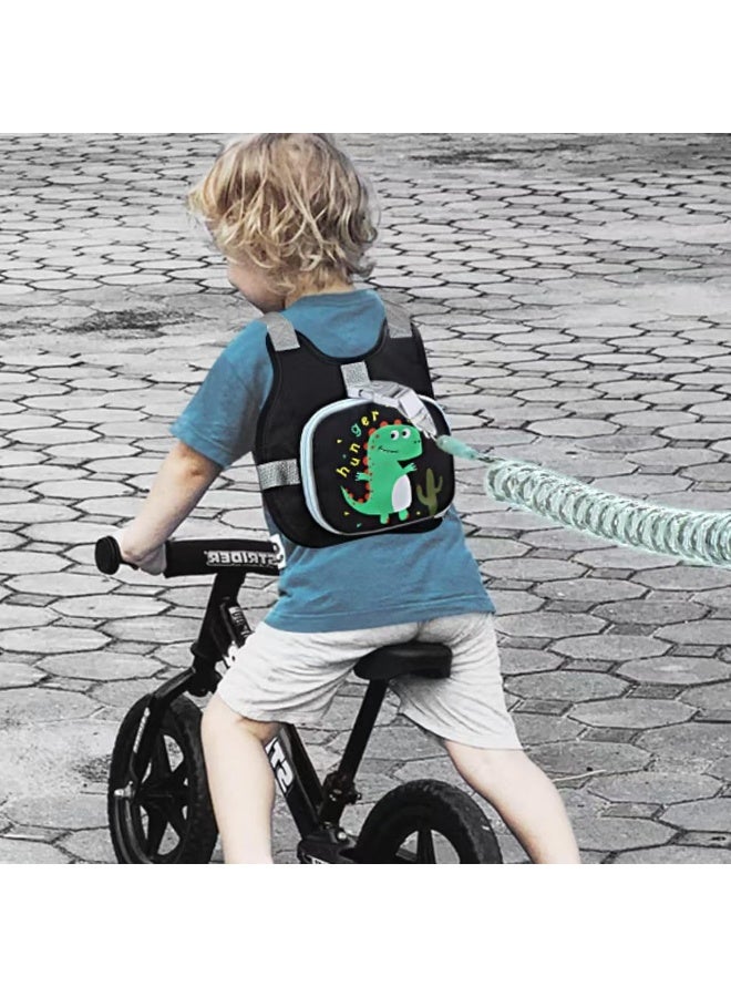 Sylqvxh 3Pcs Toddler Harness Leash Baby Anti Lost Wrist Link, Cute Dinosaur Child Safety Harness Tether, Kids Walking Wristband Assistant Strap Belt for Parent Boys Outdoor Activity (Black) - Image 5