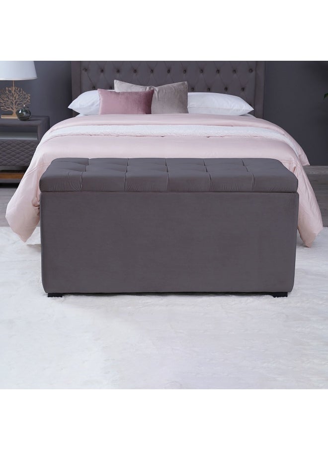 Pan Home Emirates Gigastorage Bench-Velvet~Grey  - Image 2