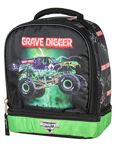INTIMO Monster Jam Grave Digger Monster Truck Dual Compartment Lunch Bag Luch Box - Image 1