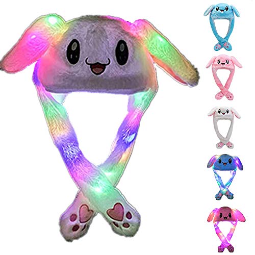 ZCINT Rabbit Bunny Hat Ear Moving Jumping Funny Plush Cap for Kids Adults Christmas Cosplay Party Cute Animal Hatswhite - Image 1