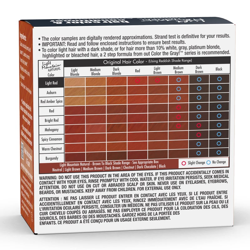 Light Mountain لون الشعر بالحناء من لايت ماونتن وبلسم - صبغة شعر حمراء فاتحة للرجال/النساء، مسحوق أوراق الحناء العضوي والنباتات، خالية من المواد الكيميائية، لون شعر شبه دائم، 4 أوقيات - Image 2