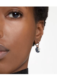 Generic Pearl Pave Crystals Moon Luna Drop Earrings  - Image 5