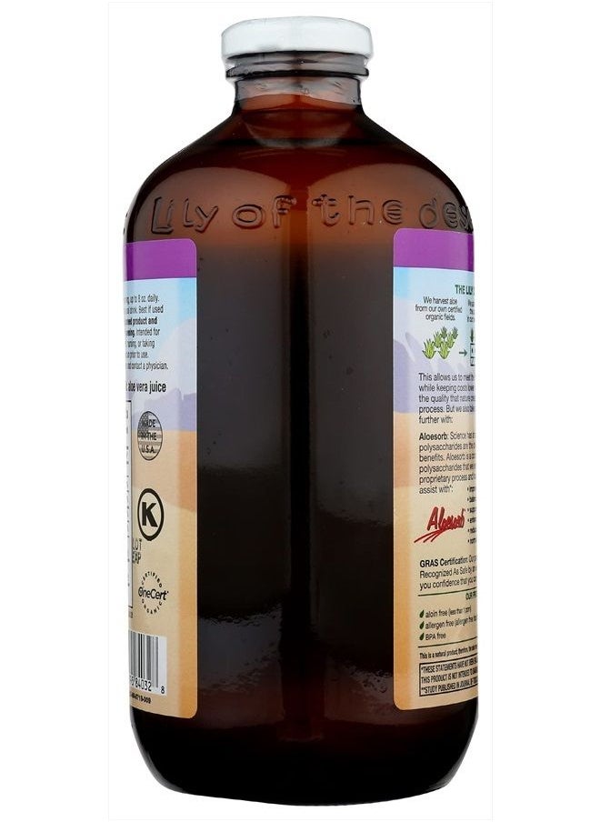 Lily Of the Desert Lily of the Desert Aloe Vera Juice, Preservative Free - Whole Leaf Filtered Aloe Vera Drink, USDA-Certified Organic Aloe Juice for Gut Health, Wellness, Glowing Skin, 32 Fl Oz  - Image 2