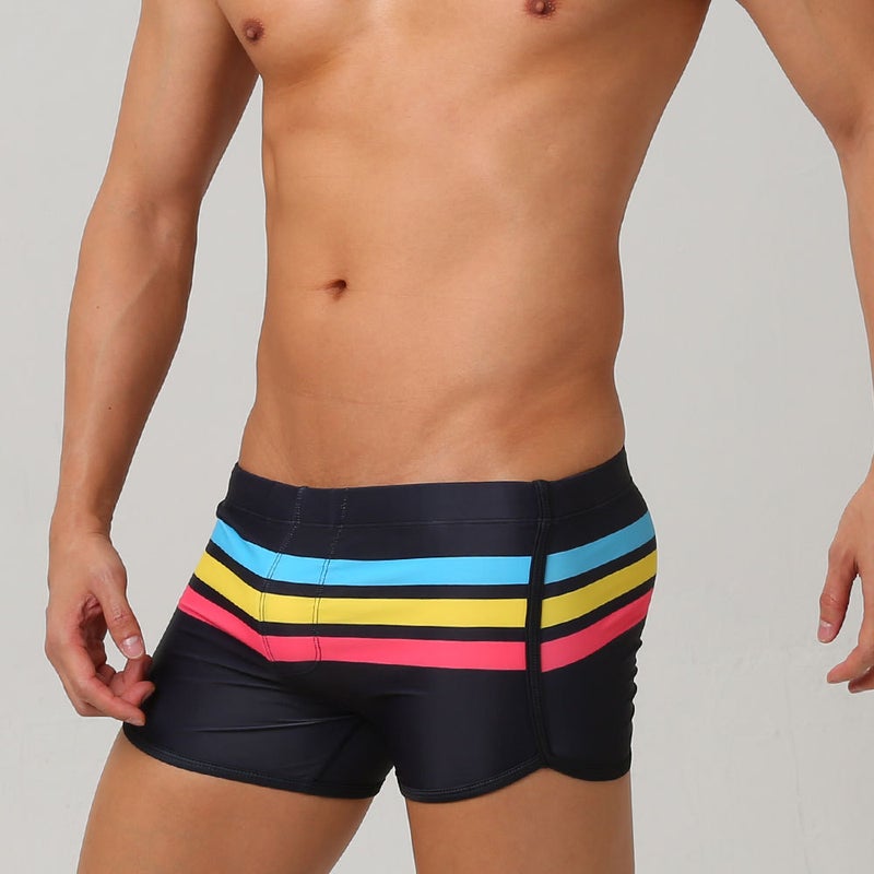 UXH men''s fashion sports split shorts with Cup three-dimensional pocket swimming trunks boxer four-corner swimming trunks swimsuit - Image 4