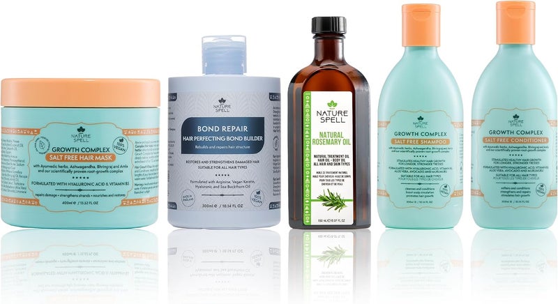 Nature Spell Haircare Heroes Gift Set  Shampoo & ConditionerHair MaskBond Builder & Rosemary Oil for Hair Growth 5 Products - Image 3