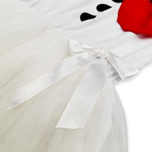 Remimi Christmas Toddler Girls Snowman Dress with Scarf White Ruffle Tulle Tutu Dresses 5-6 Years - Image 3