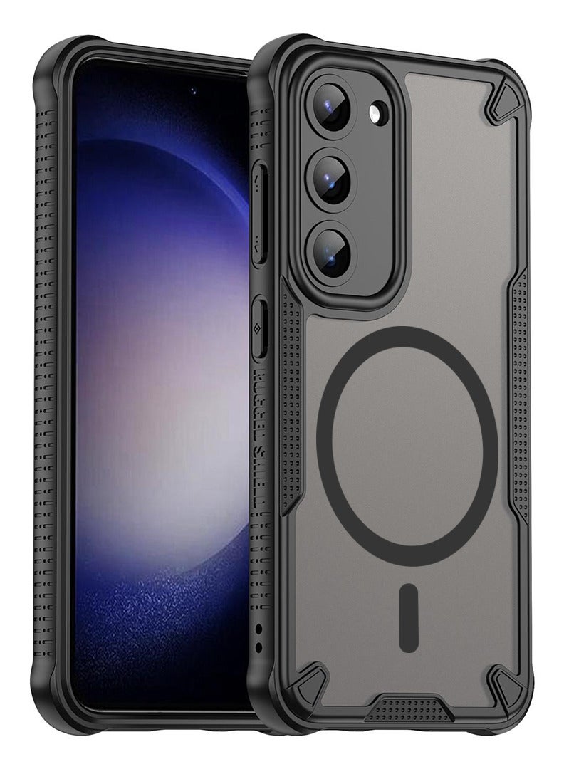 Cover For Samsung Galaxy S23 Plus Armor Glaze MagSafe Magnetic Phone Case Raised edges around the screen and camera lens help prevent scratches - Black - Image 1