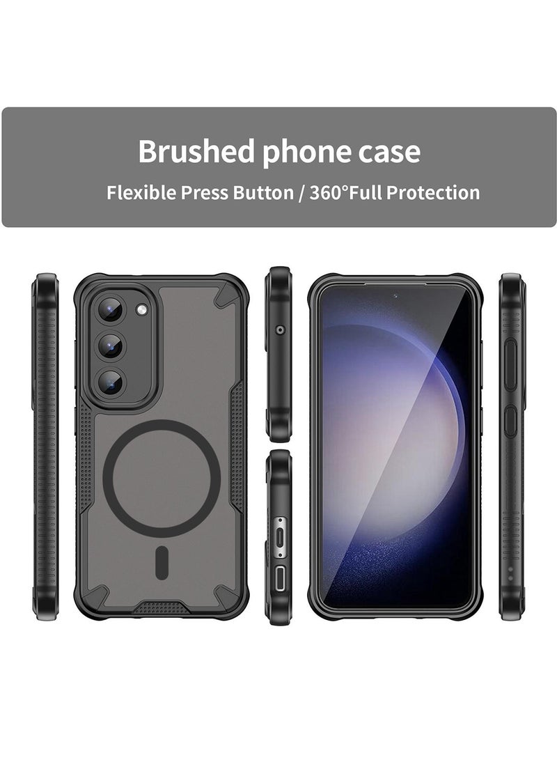 Cover For Samsung Galaxy S23 Plus Armor Glaze MagSafe Magnetic Phone Case Raised edges around the screen and camera lens help prevent scratches - Black - Image 5